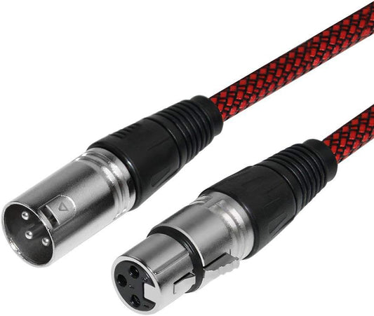 XLR Cable 6Ft 2Pack Male to Female, Microphone XLR Cable 3 Pin Nylon Braided Balanced XLR Cable Mic DMX Cable Patch Cords with Oxygen-Free Copper Conductors